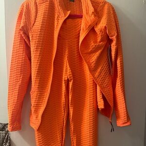 New Mix Bright Orange Textured Top